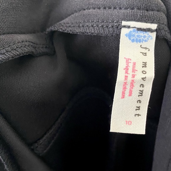 Free People Movement 10 Large High Rise Pants Flare Black Stretch Pockets Boho L - Picture 2 of 7